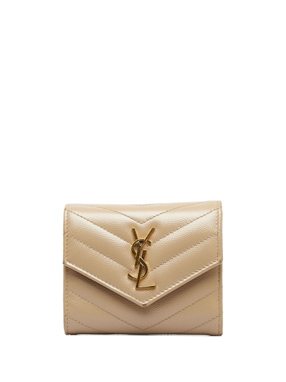 Image 1 of Saint Laurent Pre-Owned 2022 Pre-Owned Saint Laurent Monogram Chevron Quilted Trifold small wallets