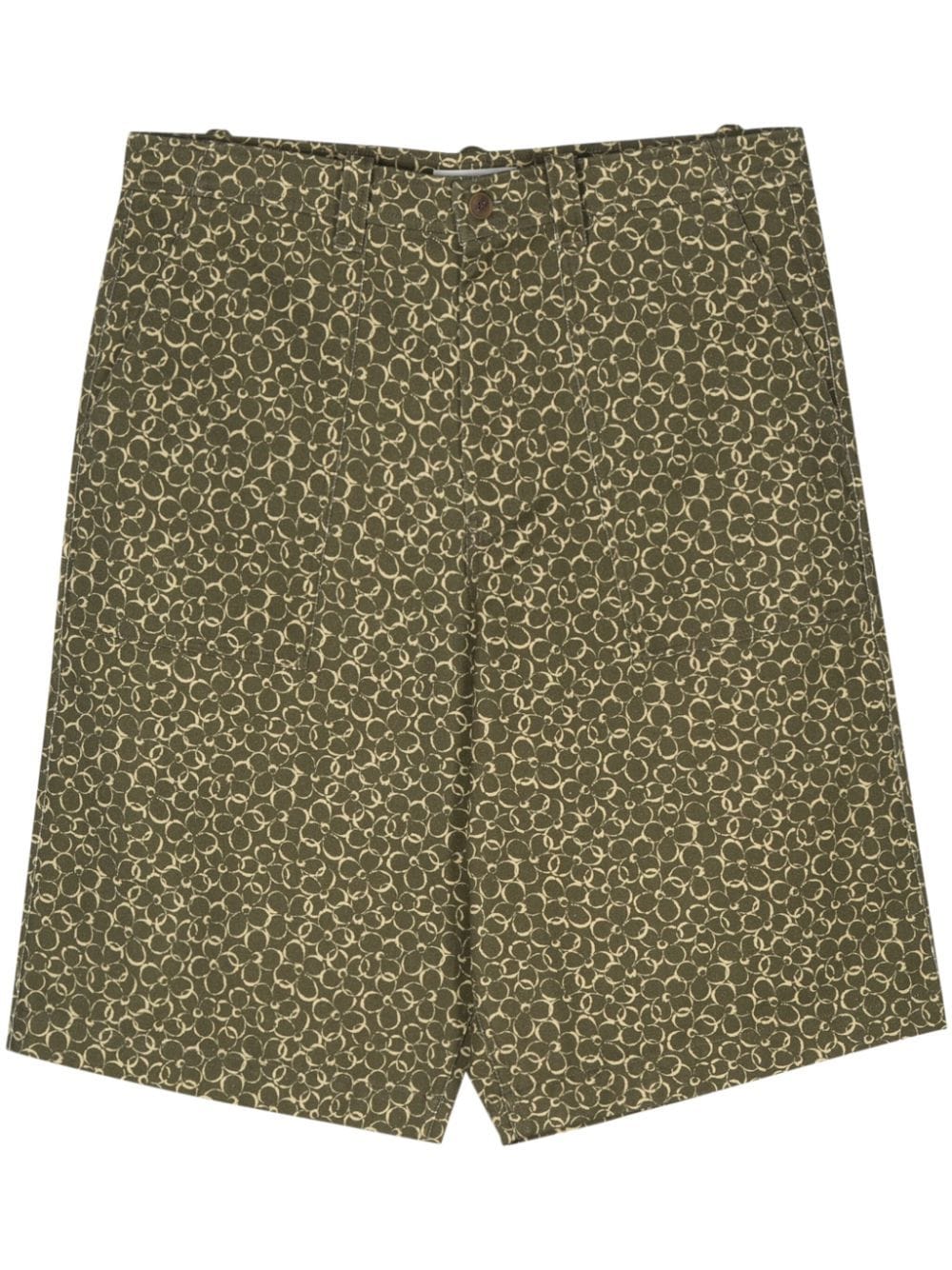 Shop Maison Kitsuné Floral-print Bermuda Shorts In Green