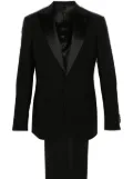 Giorgio Armani contrast wool single-breasted suit - Black