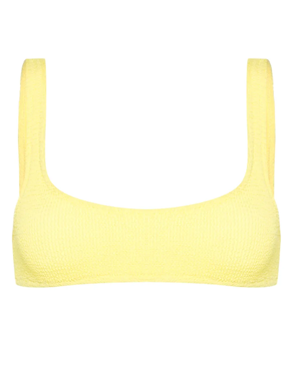 Mc2 Saint Barth Naima Textured-finish Bikini Top In Yellow