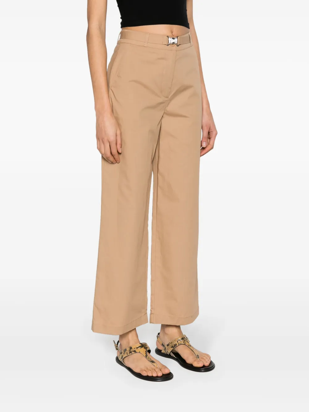 Shop Liu •jo Belted Straight-leg Trousers In Neutrals