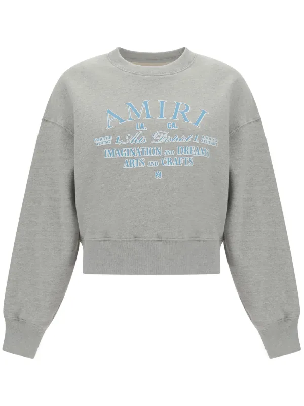 Amiri Cropped Sweatshirt in Grey