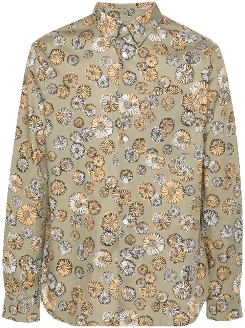 Chemise en coton à fleurs - Maison Kitsuné - Modalova