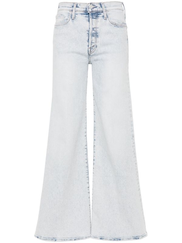 MOTHER The Tomcat Roller high-rise wide-leg Jeans | Blue | FARFETCH CA