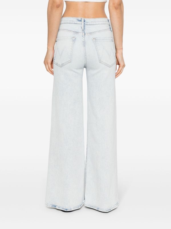 MOTHER The Tomcat Roller high-rise wide-leg Jeans | Blue | FARFETCH CA