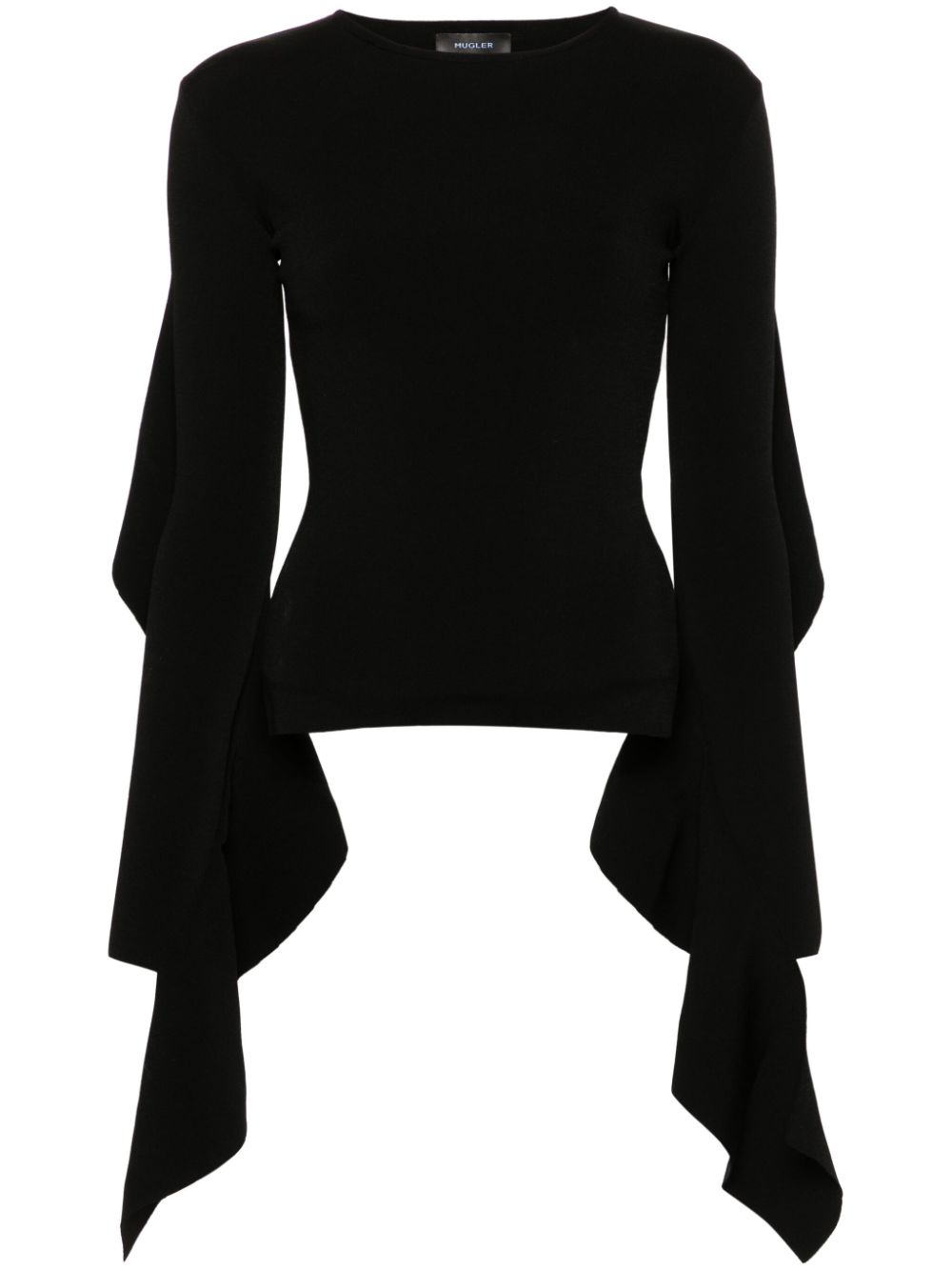 Shop Mugler Asymmetric-design Knitted Top In Black