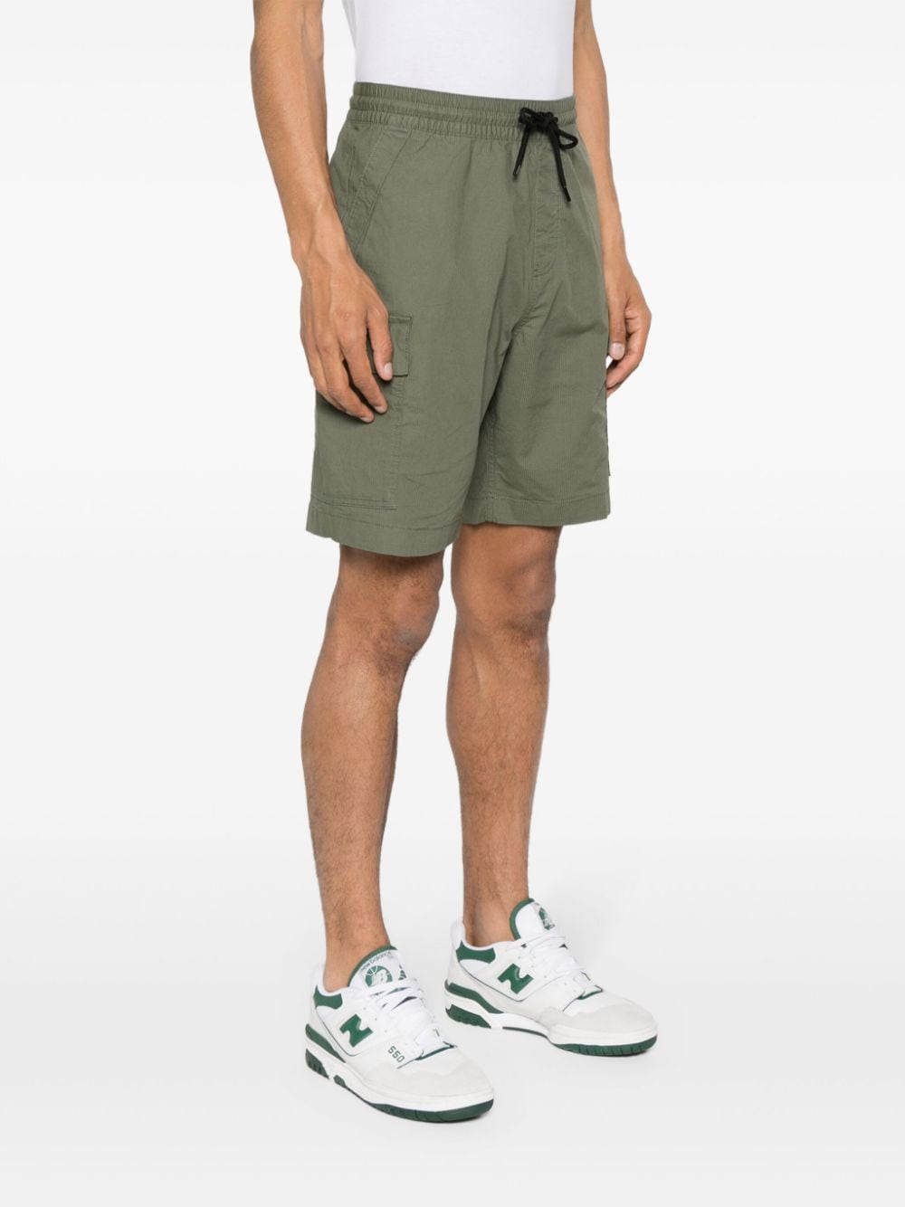 Shop Calvin Klein Appliqué-logo Cargo Shorts In Green