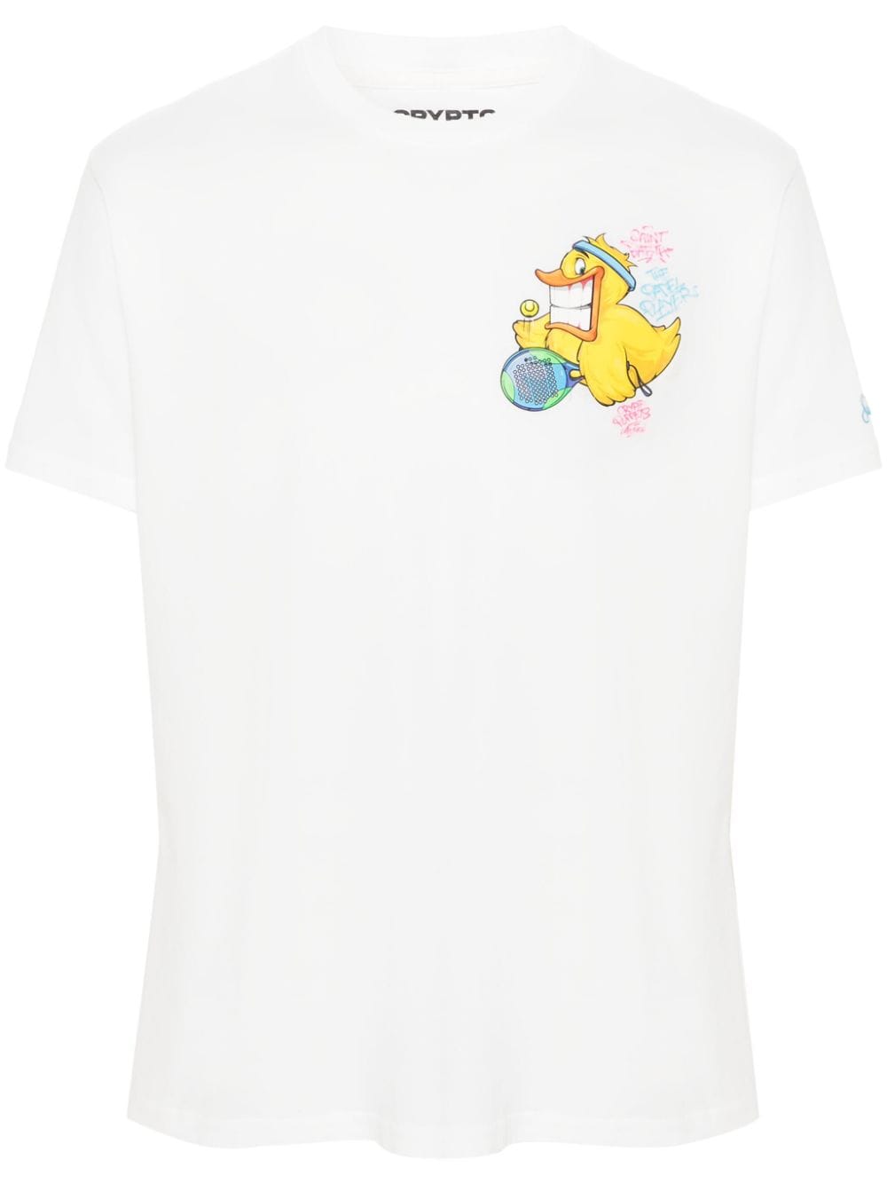 Shop Mc2 Saint Barth Ducky Padel Cotton T-shirt In White