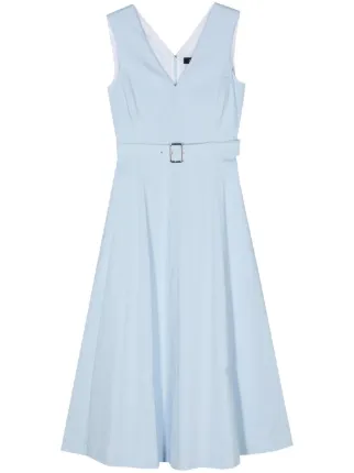 Theory Goo Crunch Flared Maxi Dress | Blue | FARFETCH