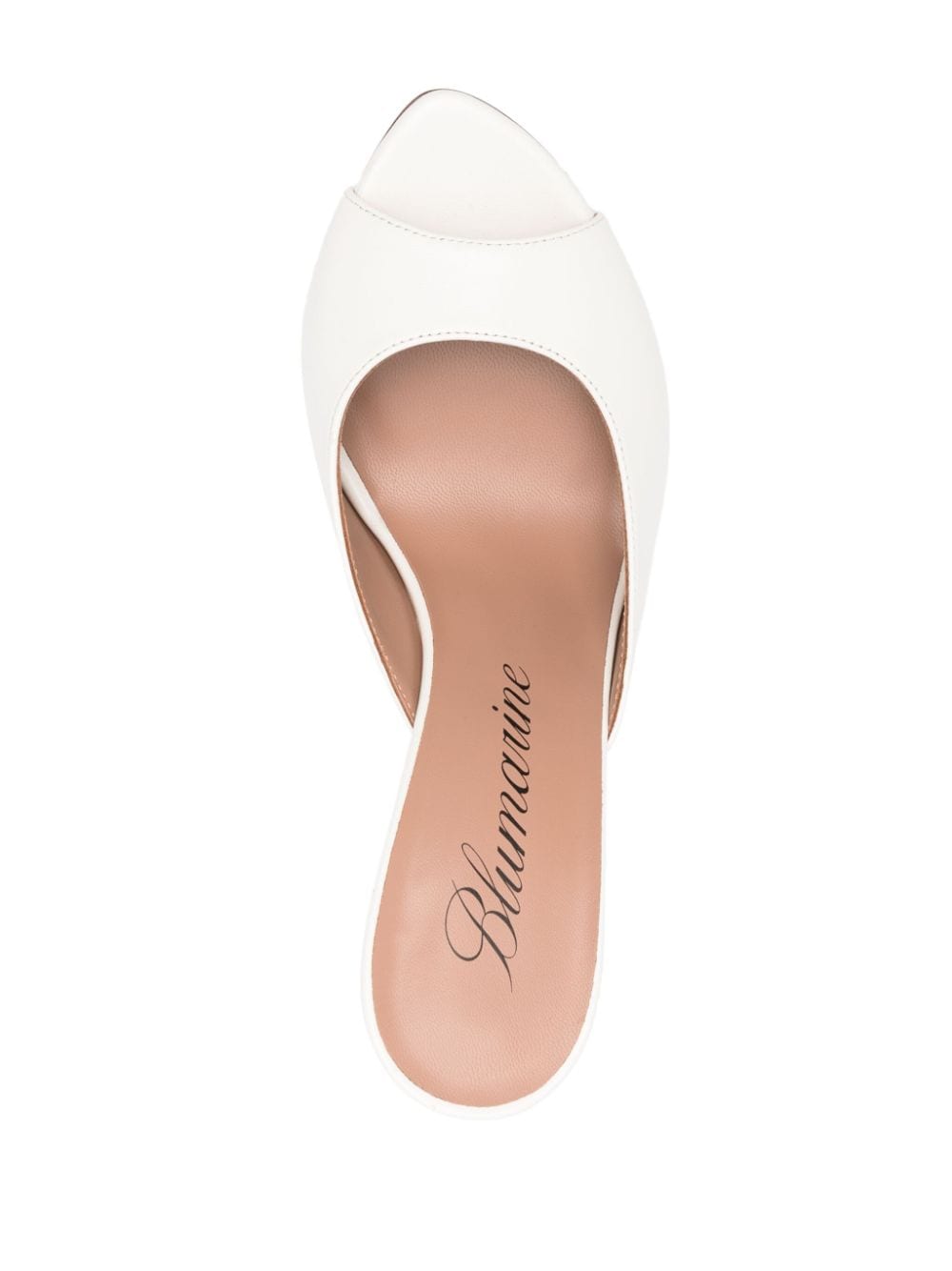Shop Blumarine 110mm Leather Mules In White