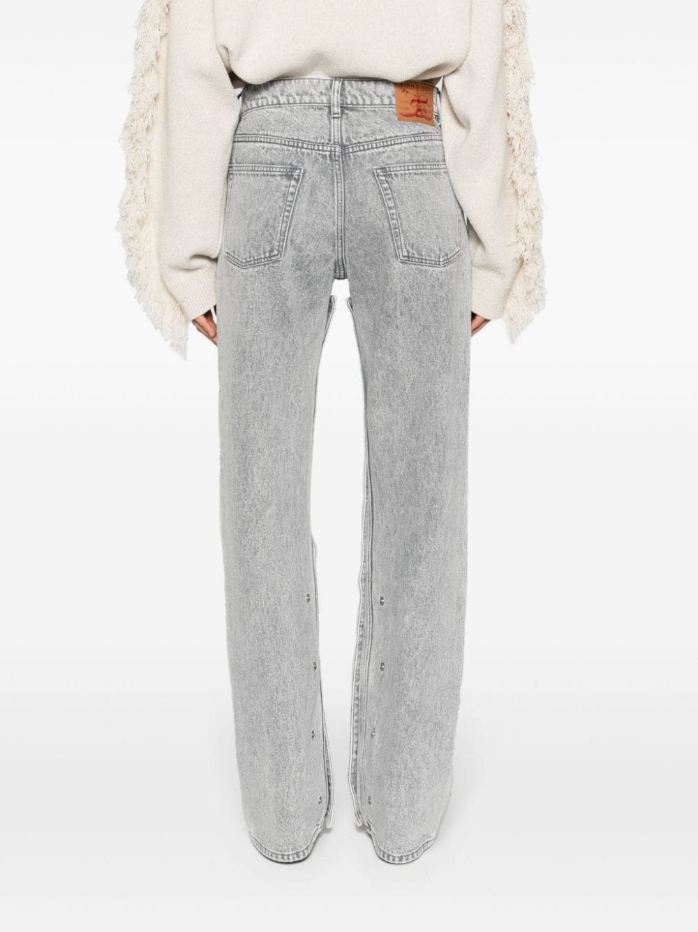 Shop Y/project Snap-off Straight-leg Jeans In Grey