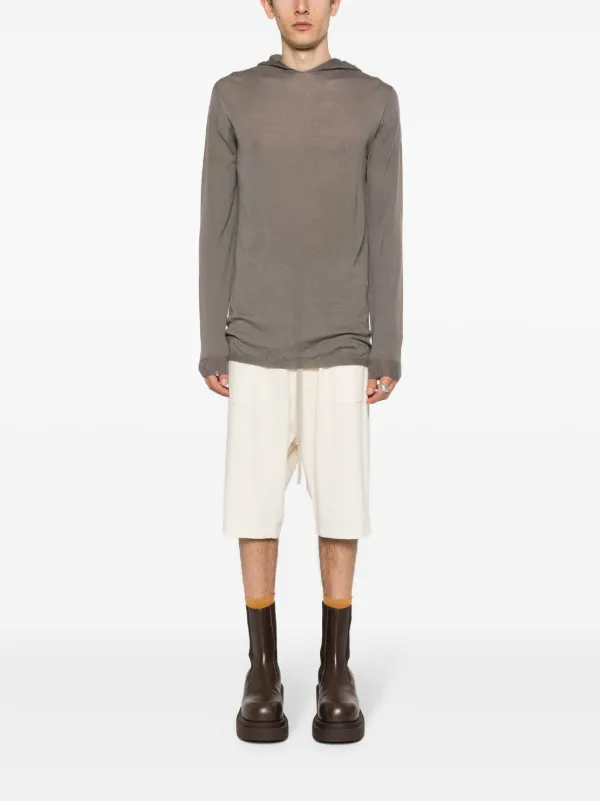 Rick Owens long-sleeve Knitted Hoodie | Grey | FARFETCH GE Rick Owens long-sleeve Knitted Hoodie | Grey | FARFETCH GE