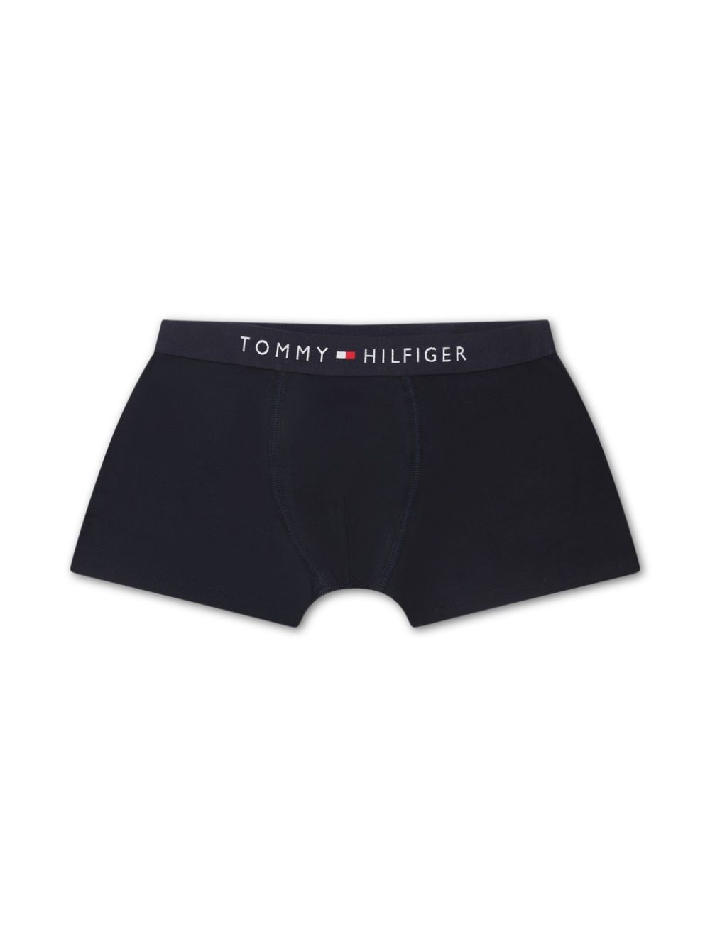 Shop Tommy Hilfiger Junior Logo-waistband Cotton Boxers In 蓝色