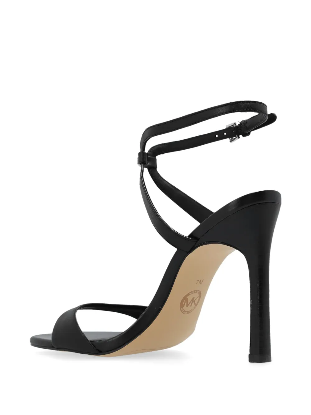 Shop Michael Michael Kors Amara 108mm Leather Sandals In Black