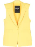 Patrizia Pepe shoulder-pads crepe vest - Yellow