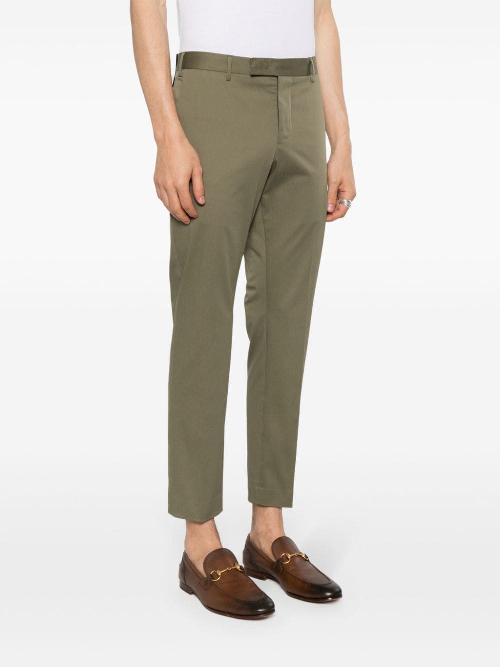 Shop Pt Torino Slim-cut Chino Trousers In Green