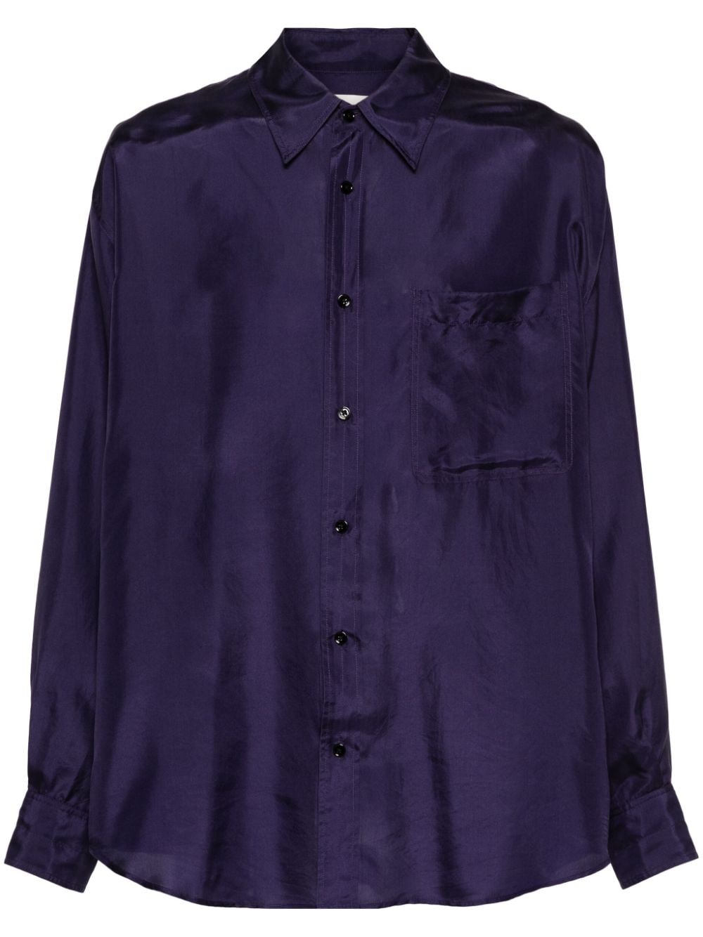 Lemaire Satin Silk Shirt In Purple