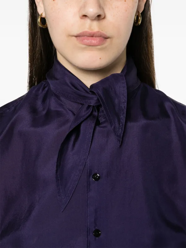 LEMAIRE 23ss crinkled-effect silk shirt トップス