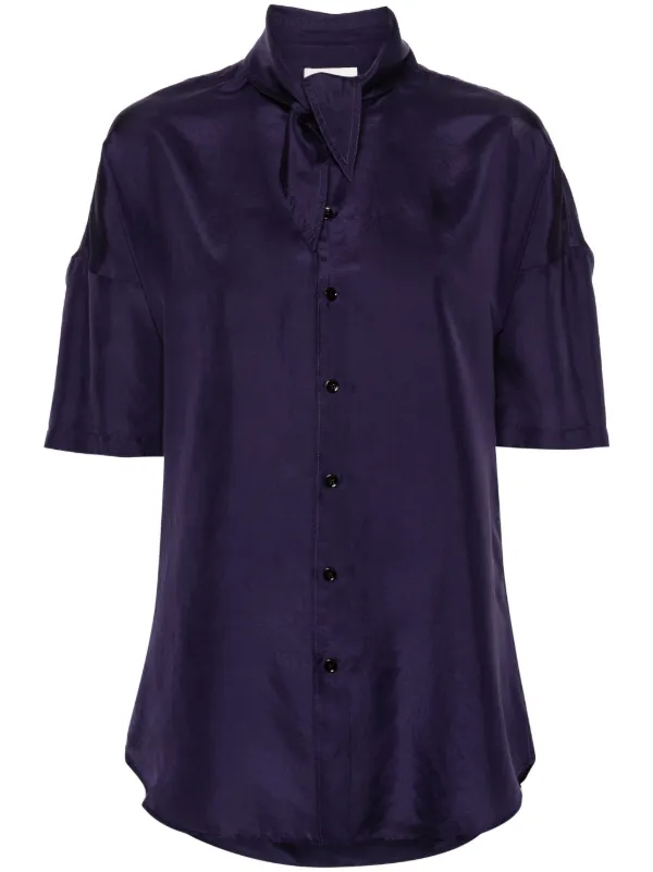 LEMAIRE 23ss crinkled-effect silk shirt トップス