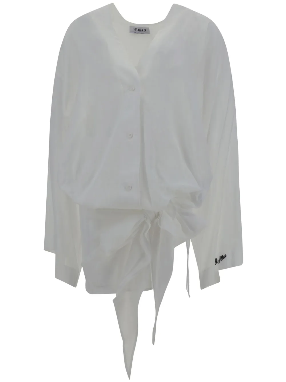 The Attico Mini-jurk met gedrapeerd detail Wit