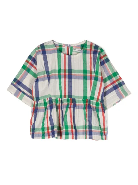 Bobo Choses Madras Checks peplum blouse