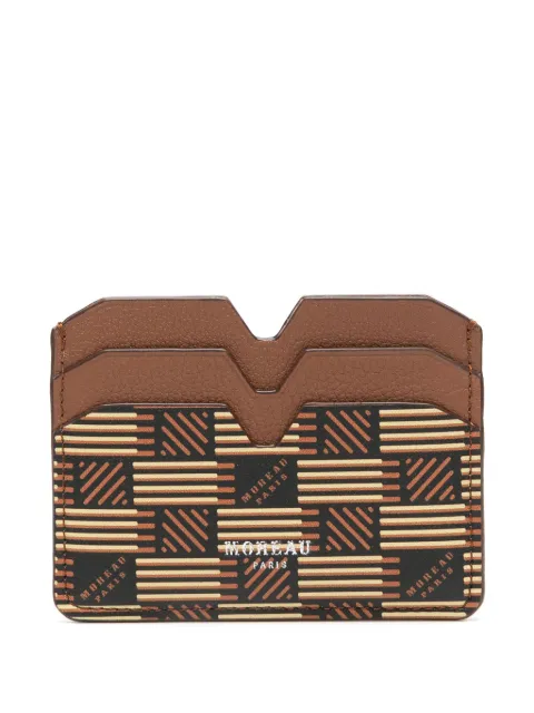 Moreau logo-stamp leather card holder