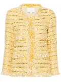 Giambattista Valli sequin-embellished tweed fringed jacket - Yellow