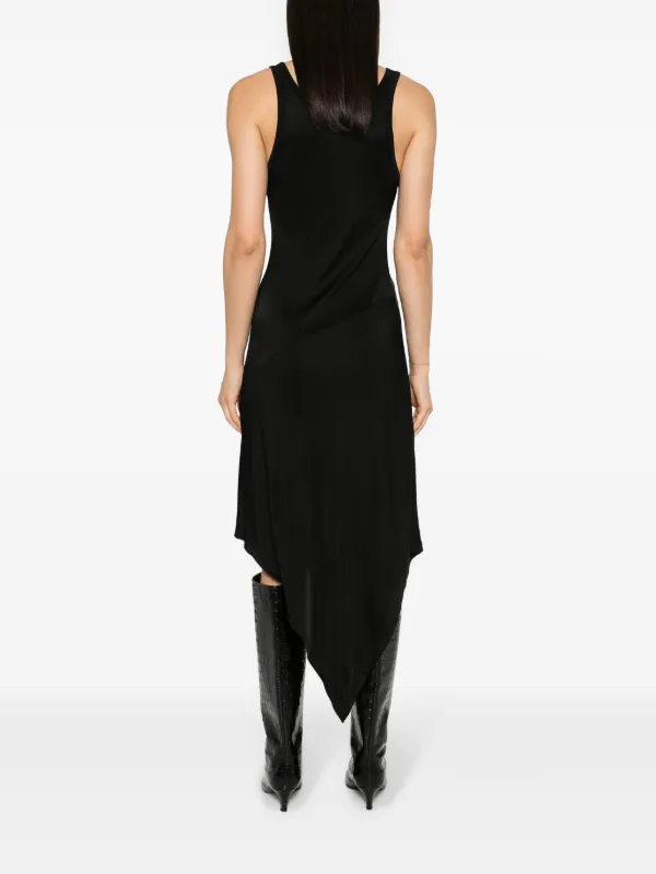 Helmut Lang asymmetric hem Midi Dress Black FARFETCH NZ