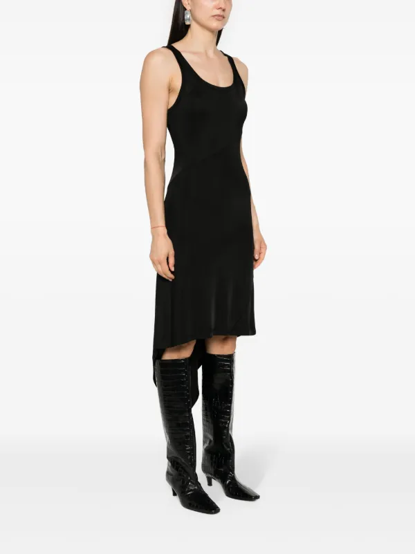 Helmut Lang asymmetric-hem Midi Dress | Black | FARFETCH ID