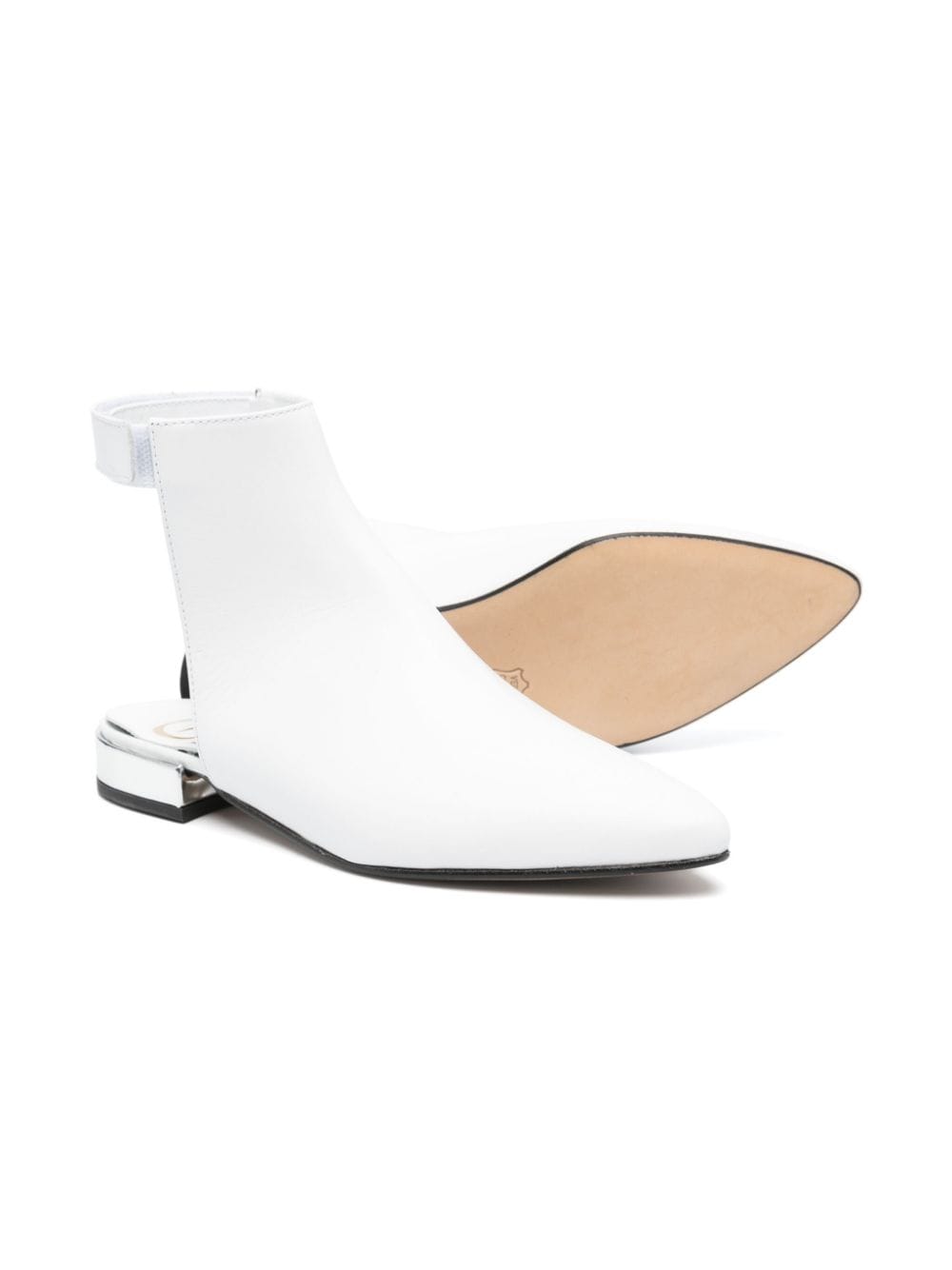 Shop Gallucci Open-back Leather Boots In White