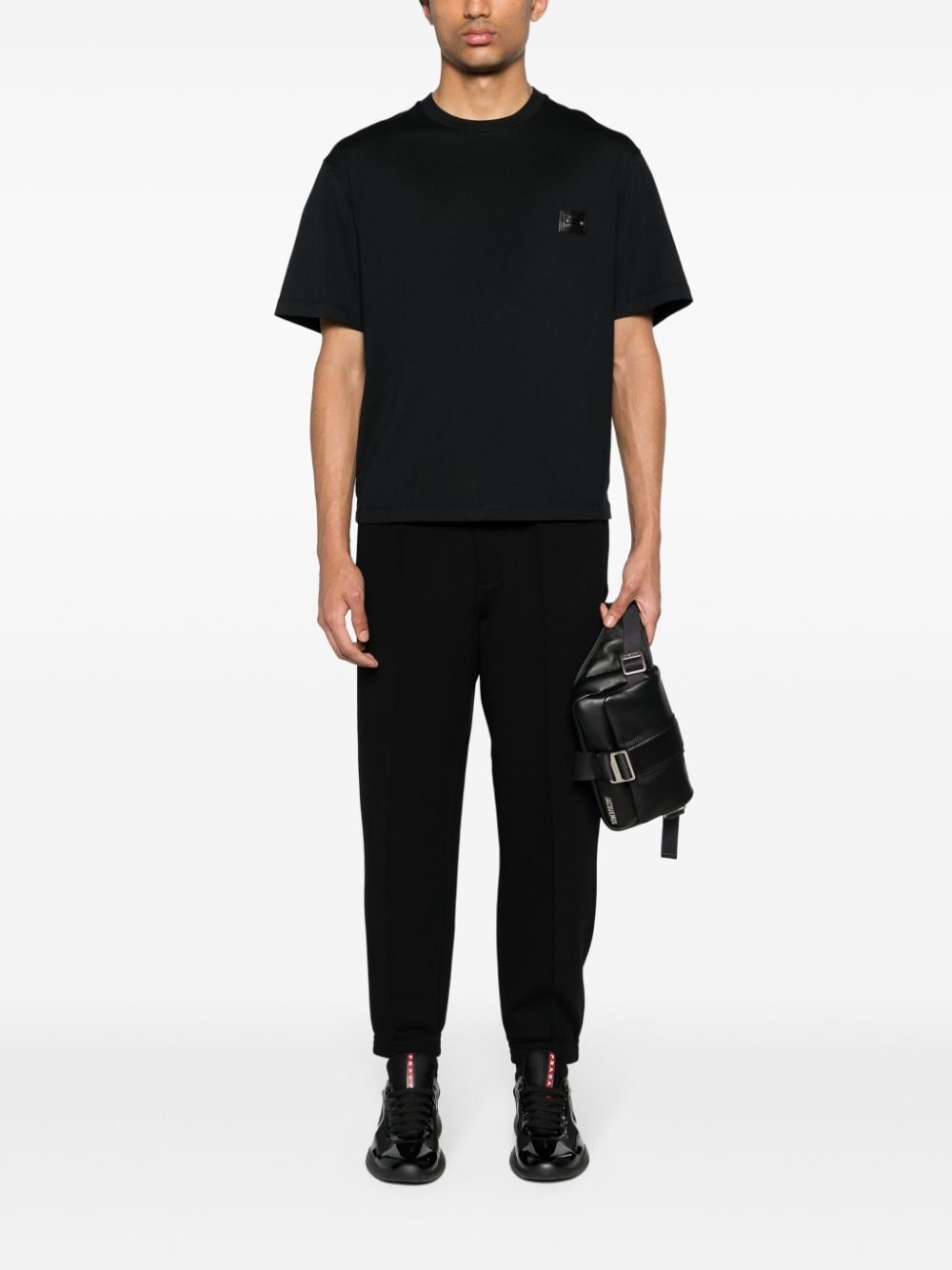 Shop Emporio Armani Mid-rise Track Trousers In Black