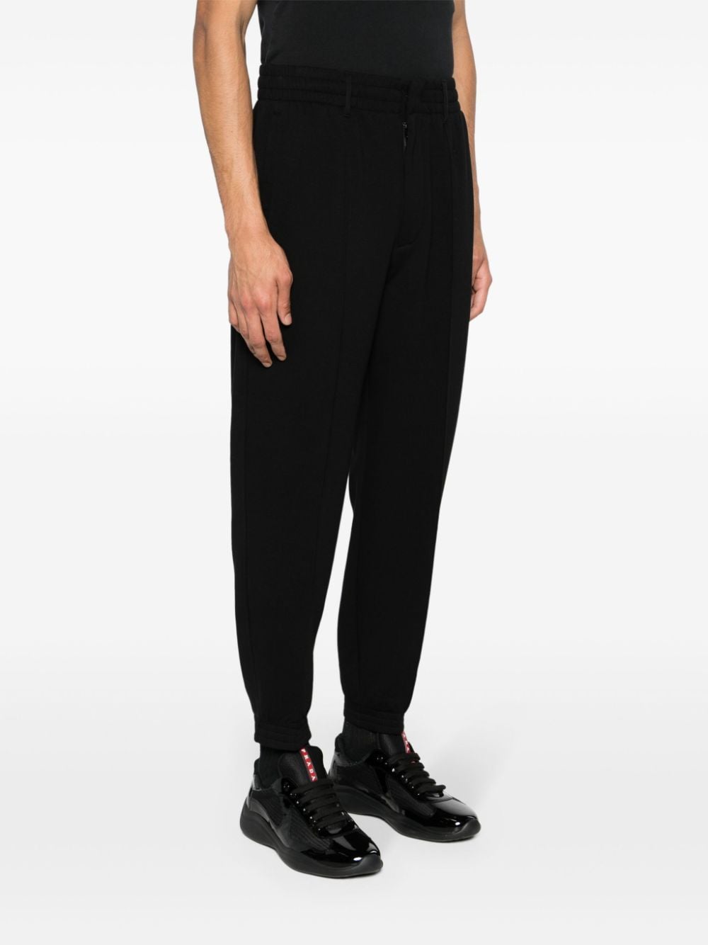 Shop Emporio Armani Mid-rise Track Trousers In Black