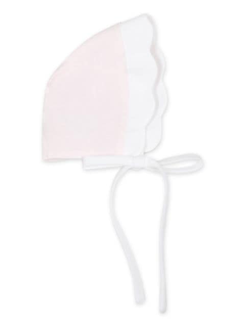 La Stupenderia scallop-trim cotton bonnet