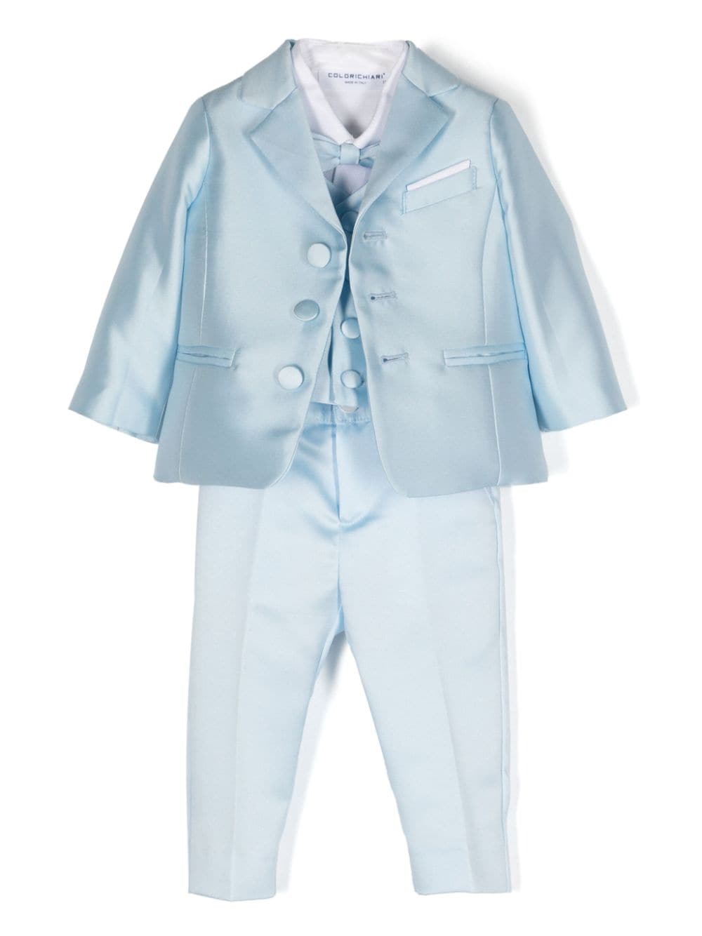 Colorichiari Babies' Bow-detail Trouser Set In Blue