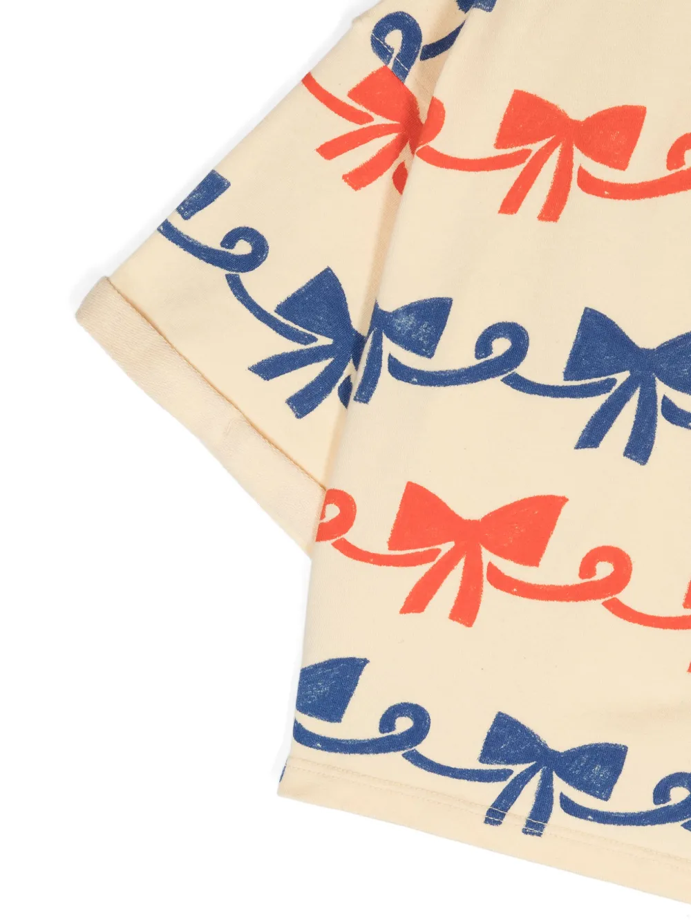Bobo Choses Ribbon Bow-print Cropped Sweatshirt In Yellow