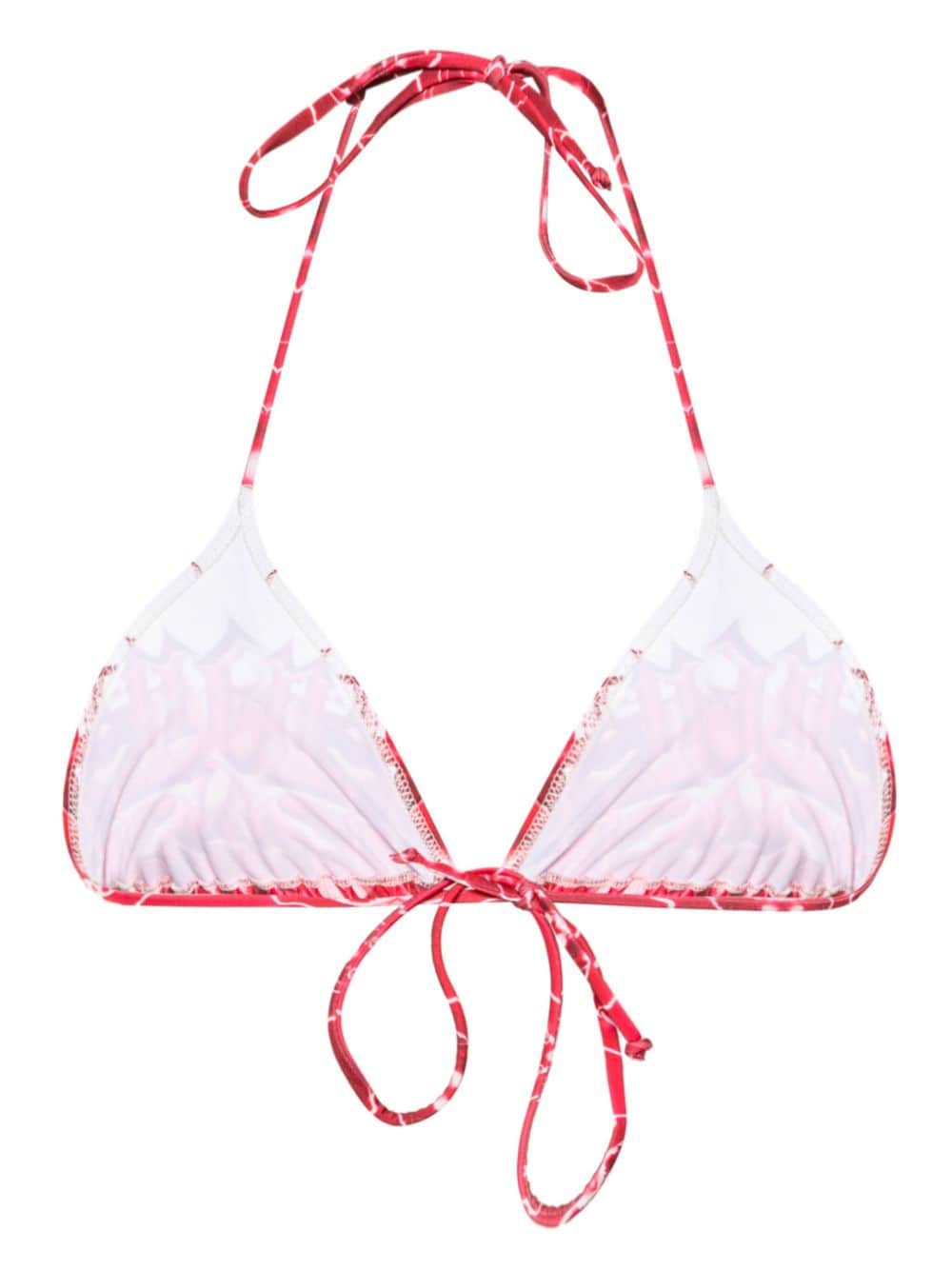 Shop Jean Paul Gaultier Diablo Bikini Top In Red