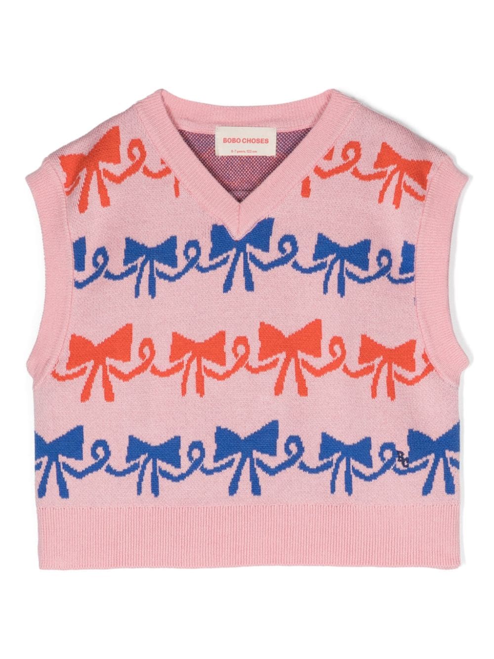 Bobo Choses Kids' Cotton Jacquard Sweater Vest In Pink