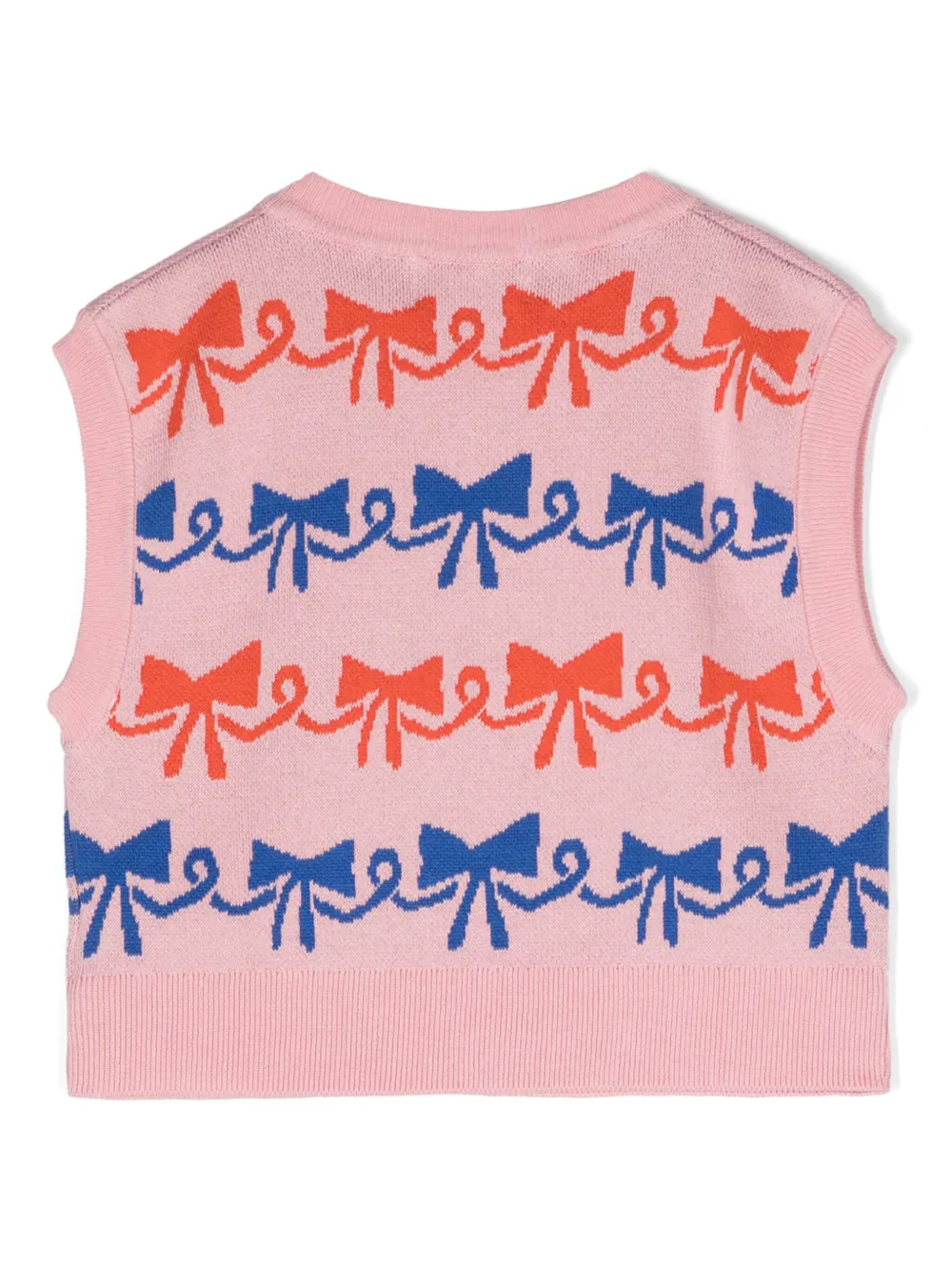 Bobo Choses Ribbon Bow jacquard vest - Roze