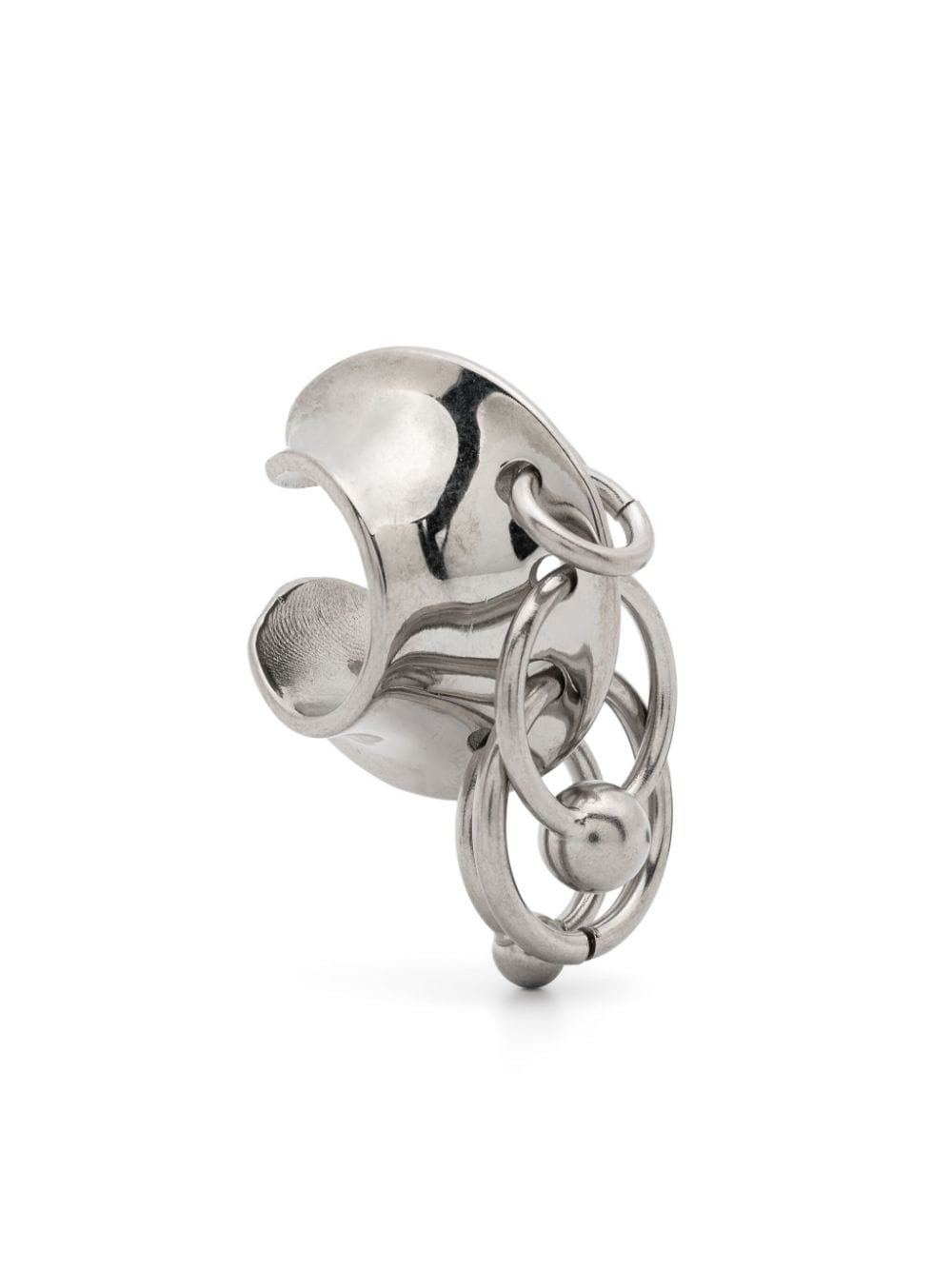 Shop Jean Paul Gaultier Multiple Rings Ear Cuff In Silver