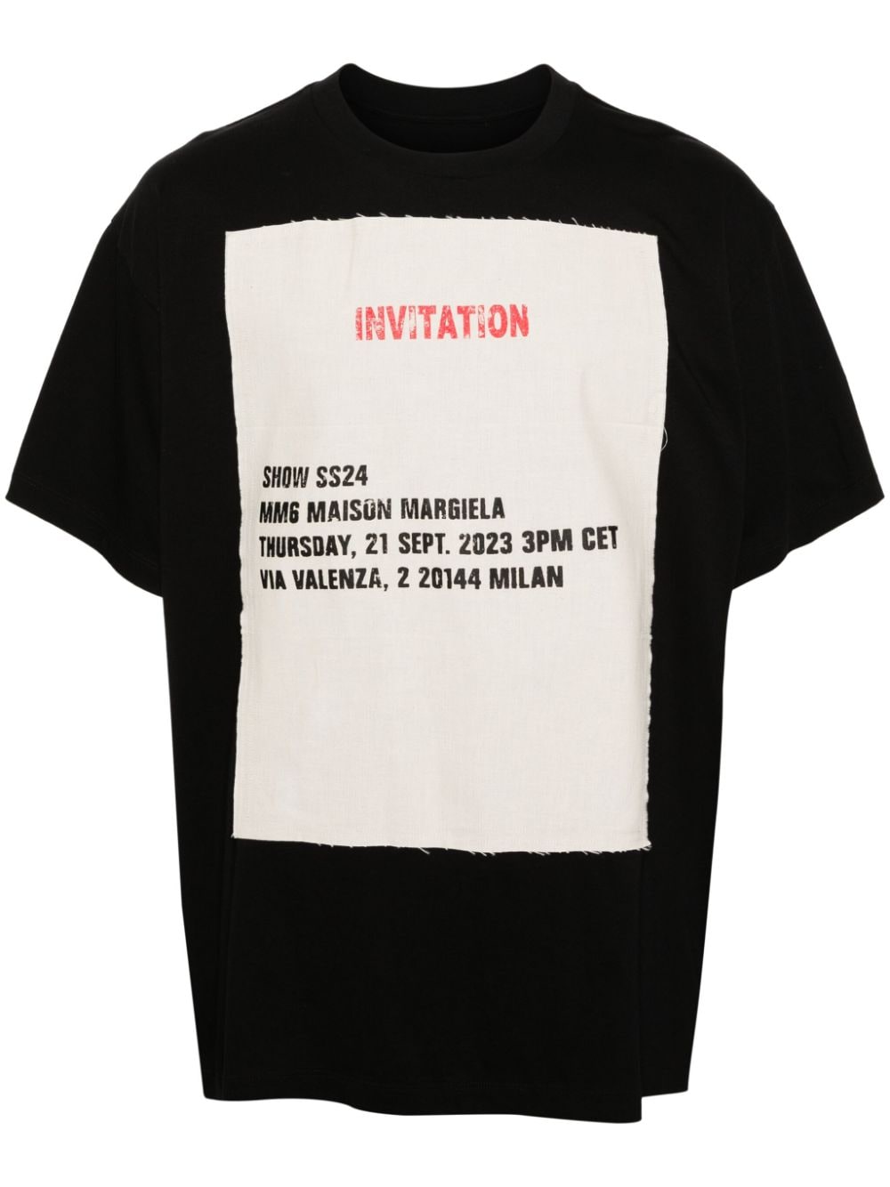 MM6 Maison Margiela T-Shirt mit Einladungs-Patch - Schwarz
