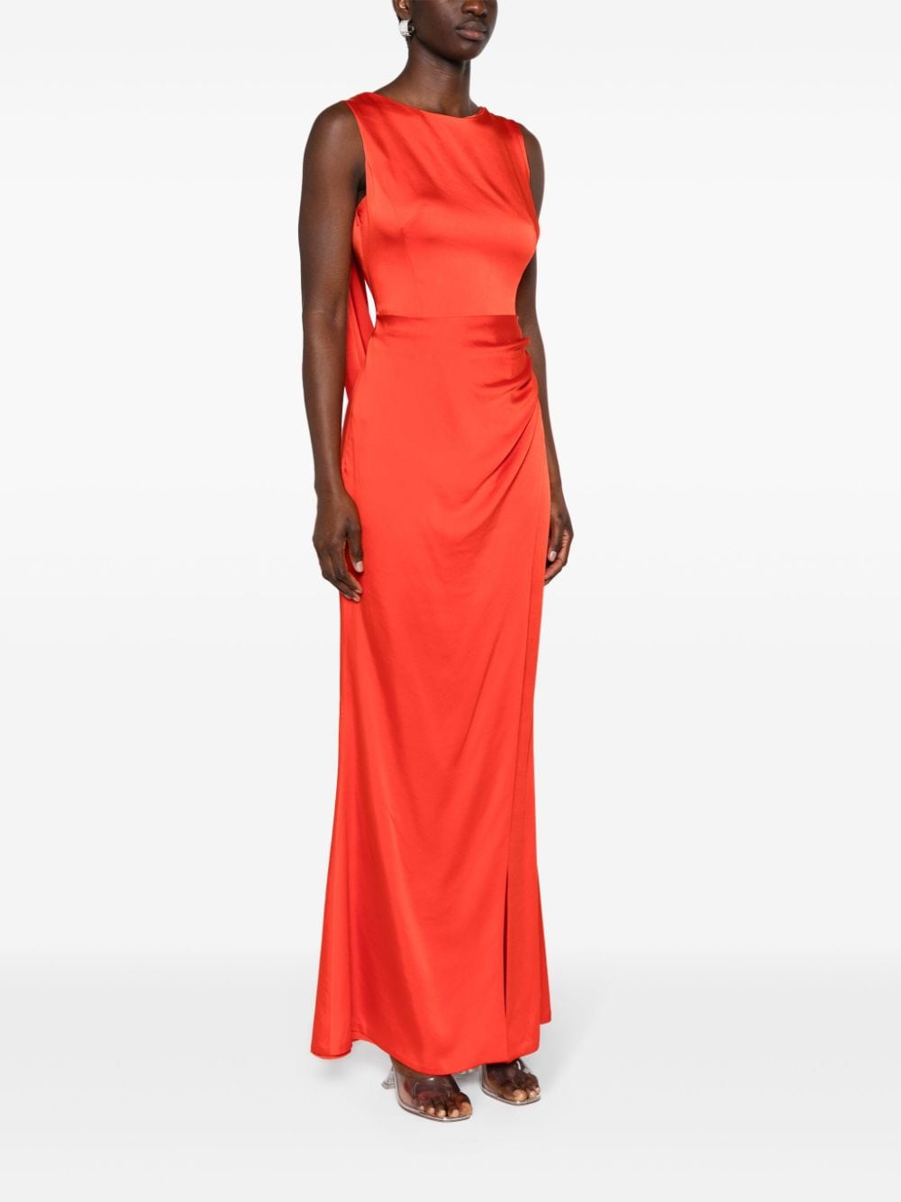 Shop Simkhai Tommy Open-back Gown In Red