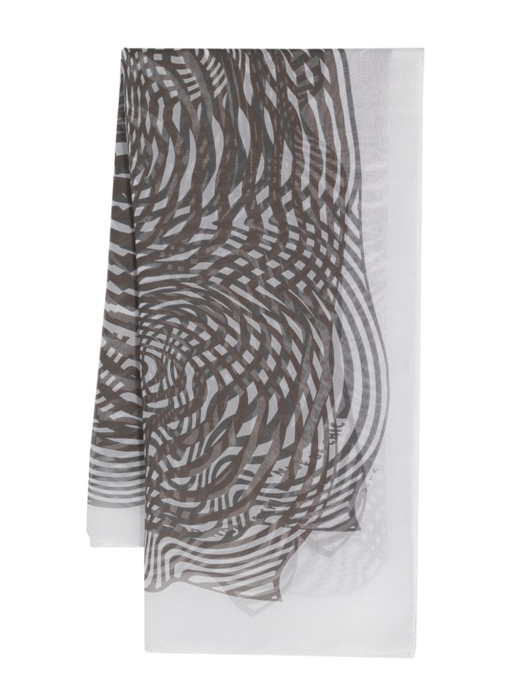 Pre-owned Hermes 抽象图案半透明围巾（2010年代典藏款） In Brown