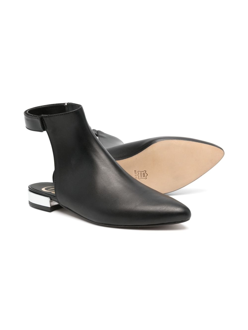 Shop Gallucci Open-back Leather Boots In Black