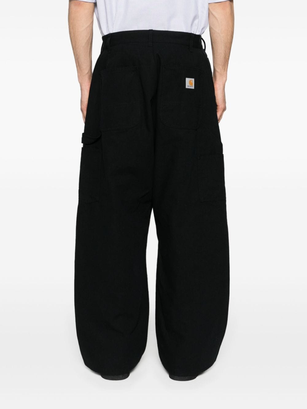 Shop Junya Watanabe X Carhartt Wip Canvas Trousers In Black