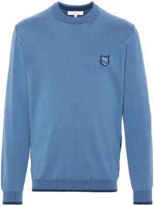 Maison Kitsuné Bold Fox Head Cotton Sweatshirt | Blue | FARFETCH