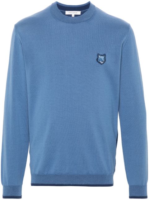 Maison Kitsune signature fox-motif knitted jumper Men