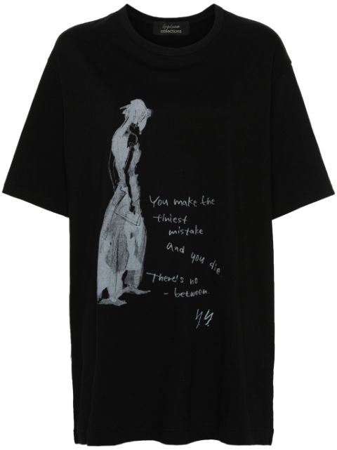 Yohji Yamamoto t-shirt en coton à imprimé graphique
