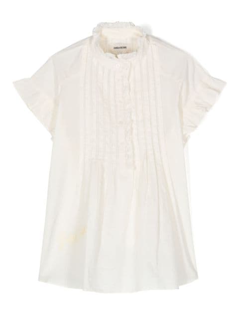 Zadig & Voltaire Kids logo-embroidered cotton tunic top