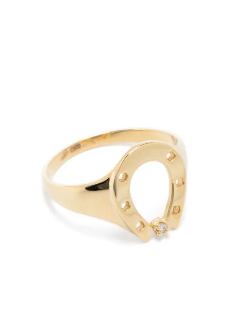 Aliita 9kt yellow gold Horseshoe diamond ring