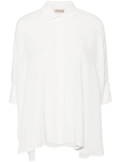 Blanca Vita Castanea chiffon-crepe shirt